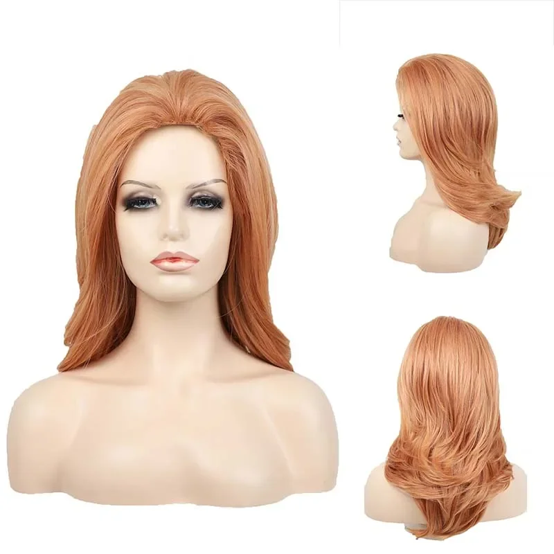 

Long Brown Ombre Synthetic Wigs for Women Natural Hair Wavy Wigs Middle Part Female Wig Cosplay Heat Resistant Wigs