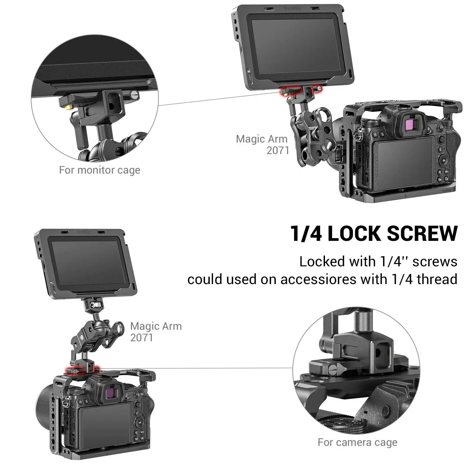 SmallRig Universal Low-Profile Quick Release NATO Rail Safety Rail 50/70/90mm w 1/4 Screws for NATO Handle Camera Cage EVF Mount