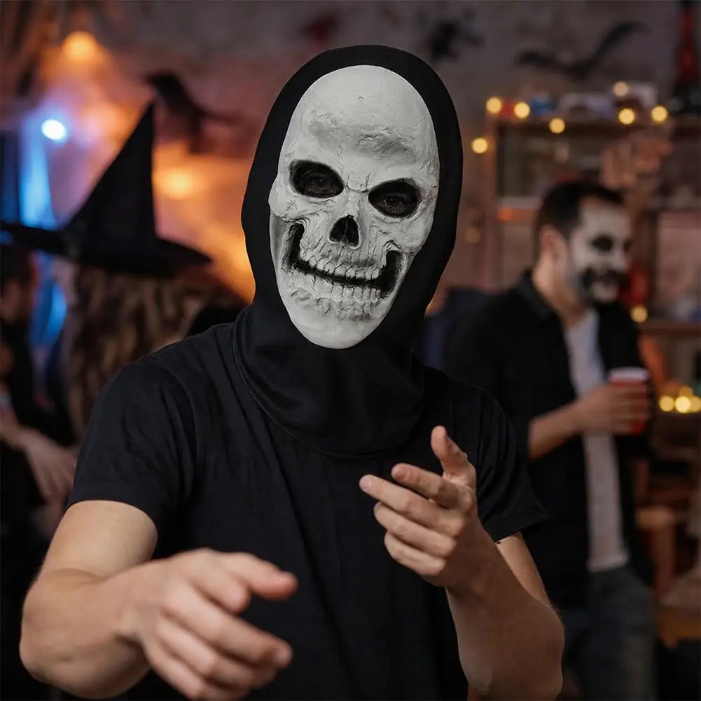 Halloween-Geistergesicht 3D-gedruckte Maske, dehnbares Netz, Vollgesichtsmaske, Totenkopf-Rollenspiel-Kopfbedeckung, Halloween-Cosplay-Horror-Balaclava – Detail 29