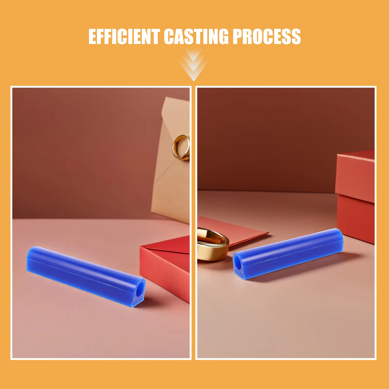 2Pcs Carving Wax Tube for Jewelry Ring Making Hollow Lightweight Modeling Wax Tube DIY Craft Supplies for Casting Mold