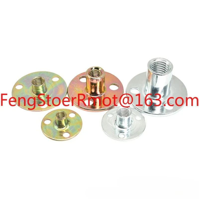 Three-hole iron plate nut furniture nut splint pair lock sofa foot pair knock three-hole tight nut M6M8M10M12