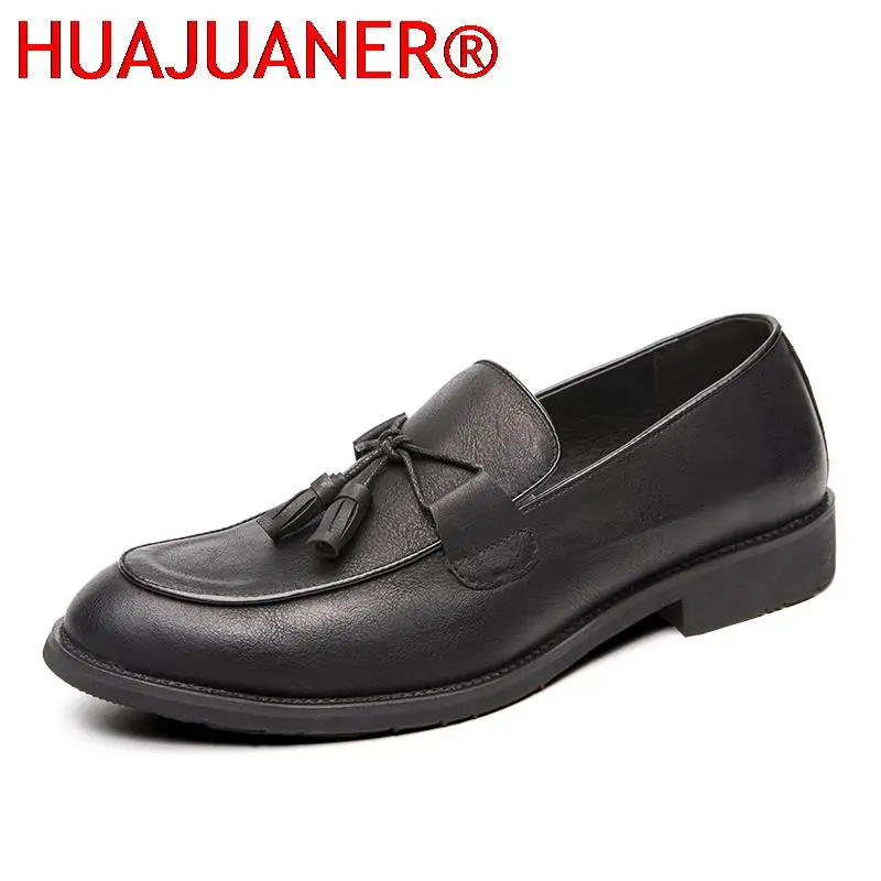 

Новая мужская повседневная обувь, дышащие кожаные лоферы, деловая офисная обувь для мужчин, мокасины для вождения, удобная обувь без шнуровки с кисточками