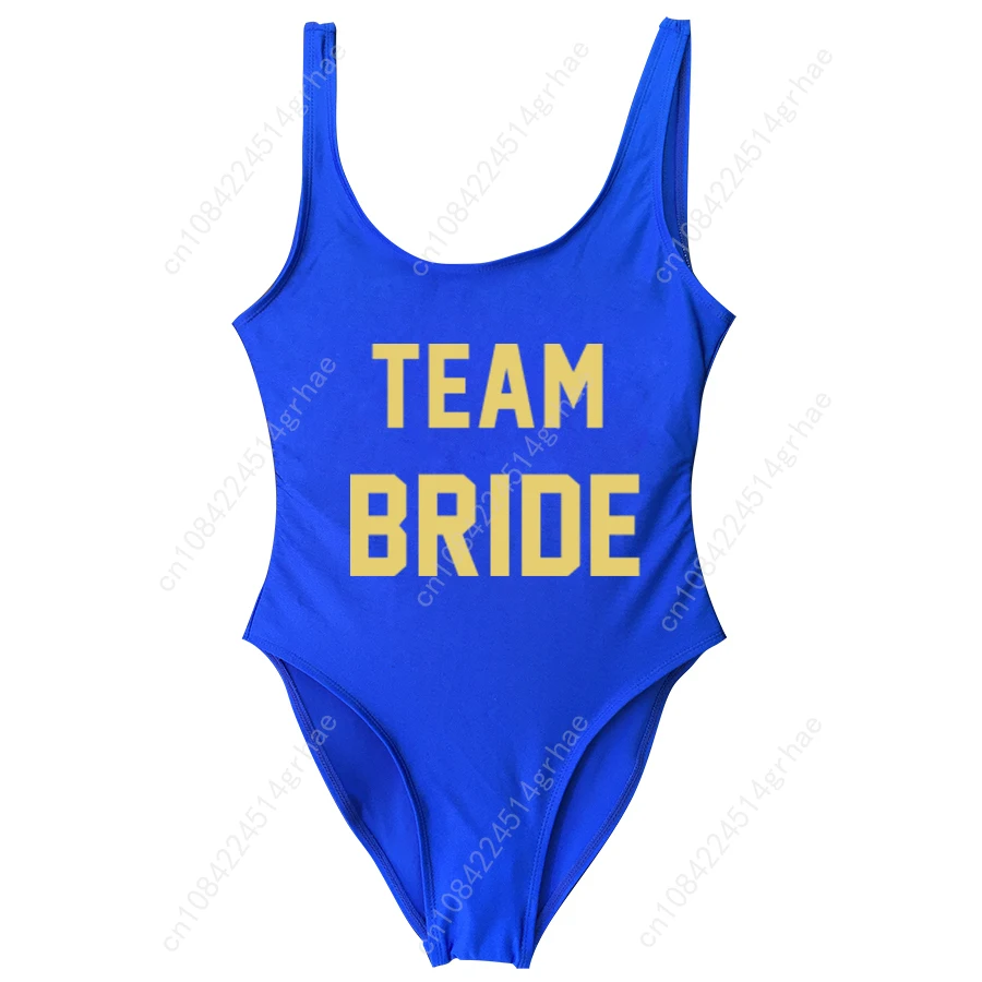 S-3XL Team Bride&Bride Swimwear Women One Piece Swimsuit Bodysuit Bachelor Wedding Party Girl friends Suits