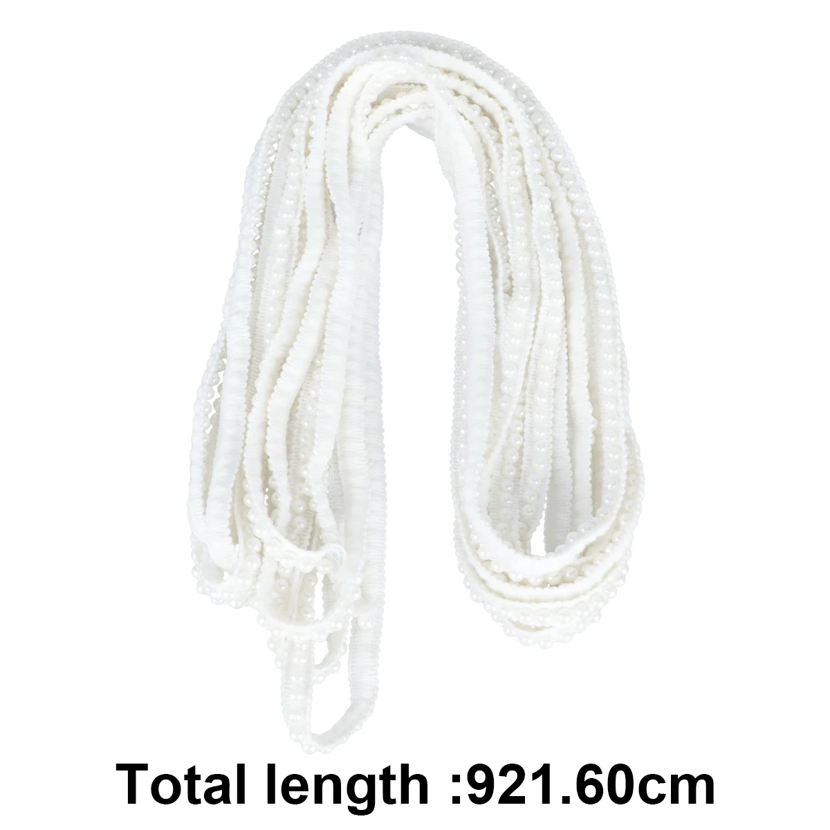 

10 Yards Diy Pearl Lace Ribbon Fabric Decorative Trim For Clothing Accessories Skirt Waist Band Sewing Embellishment White Style