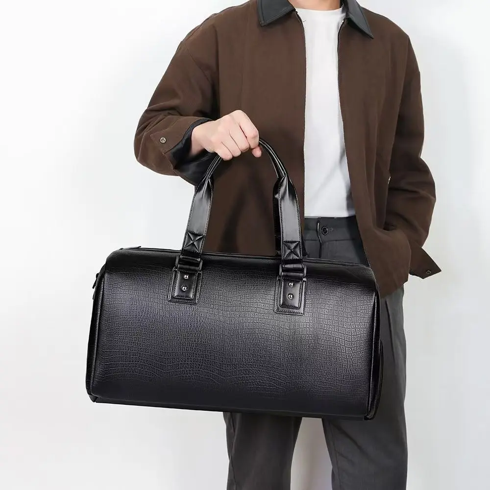 2025, neue Ankunft Pu Leder Reisetaschen Luxus Männer Große Kapazität Tragbare Männliche Schulter Taschen männer Handtaschen Reise Duffle