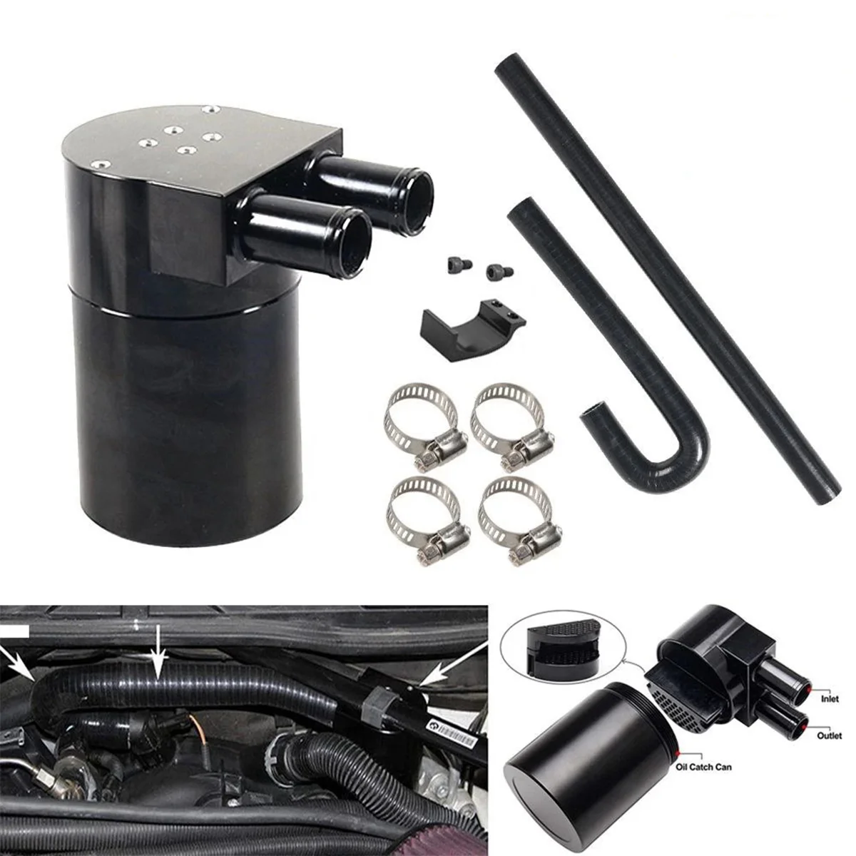 

Reservoir Fuel Tanks Oil Catch Can Box with Silicone Radiator Hose For BMW N54 335i 135i E90 E92 E82 2006-2010 Car Accessories