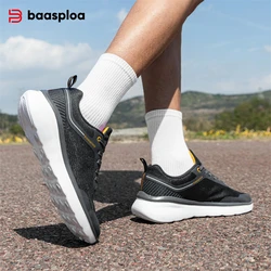 Baasploa Men Sport Shoes Outdoor Mesh Breathable Lace Up Running Shoes Male Casual Lightweight Tennis Shoe Non Slip New Sneaker