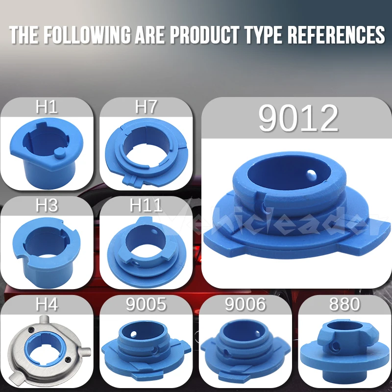 2pcs Car LED Headlight Lamp Bulb Base Adapter Sockets Retainer Holder 880 / 9006-HB4 / 9005-HB3 / H11 / H7 / H4-HB2 / H3 / H1