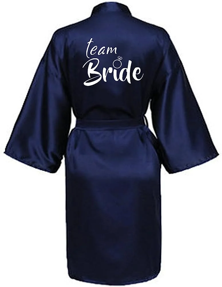 Satin Silk Robes Wedding BathRobe Bride Bridesmaid Dress Gown Women Clothing Sleepwear M030