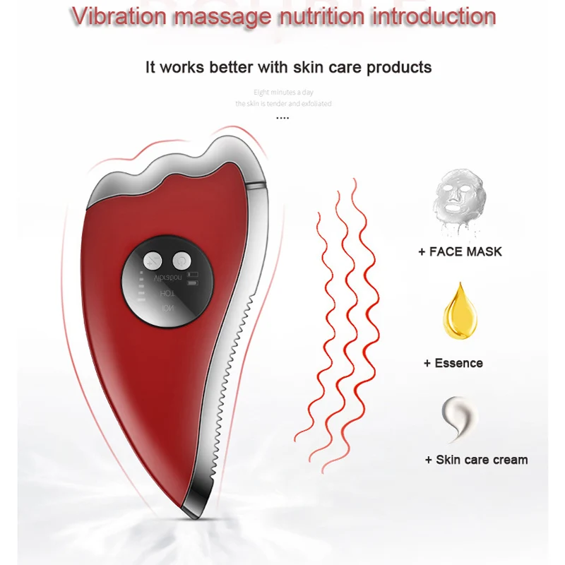多機能マイクロカレントフェイシャルマッサージャー振動電気かっさボードスクレイピングフェイスリフティングスリミングアイボディマッサージツール