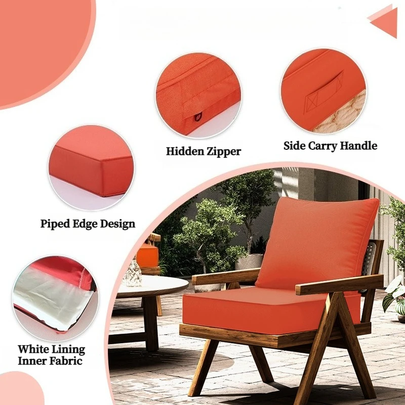 Waterproof Polyester Sofa Rattan Chair Cushion Pillow Set Multi‑Color Outdoor Patio Garden Seat Cushion Set