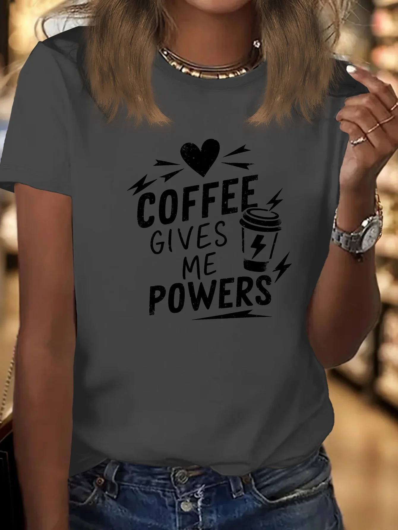 COFFEE GIVES ME POWERS women's T-shirt with comfortable fit