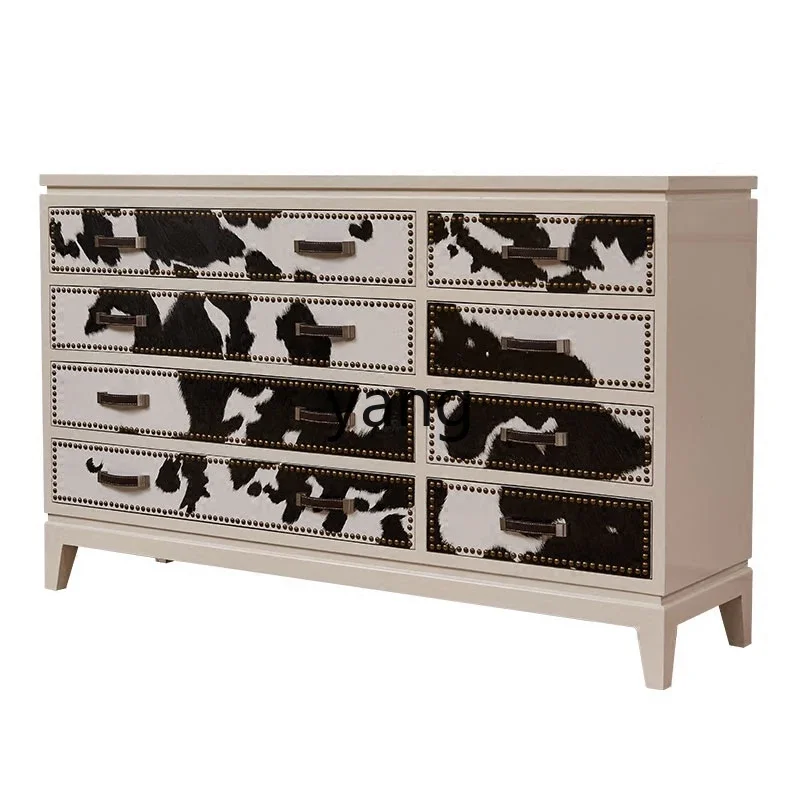 

XYY modern simple beige retro painted cow bedroom multi-drawer storage