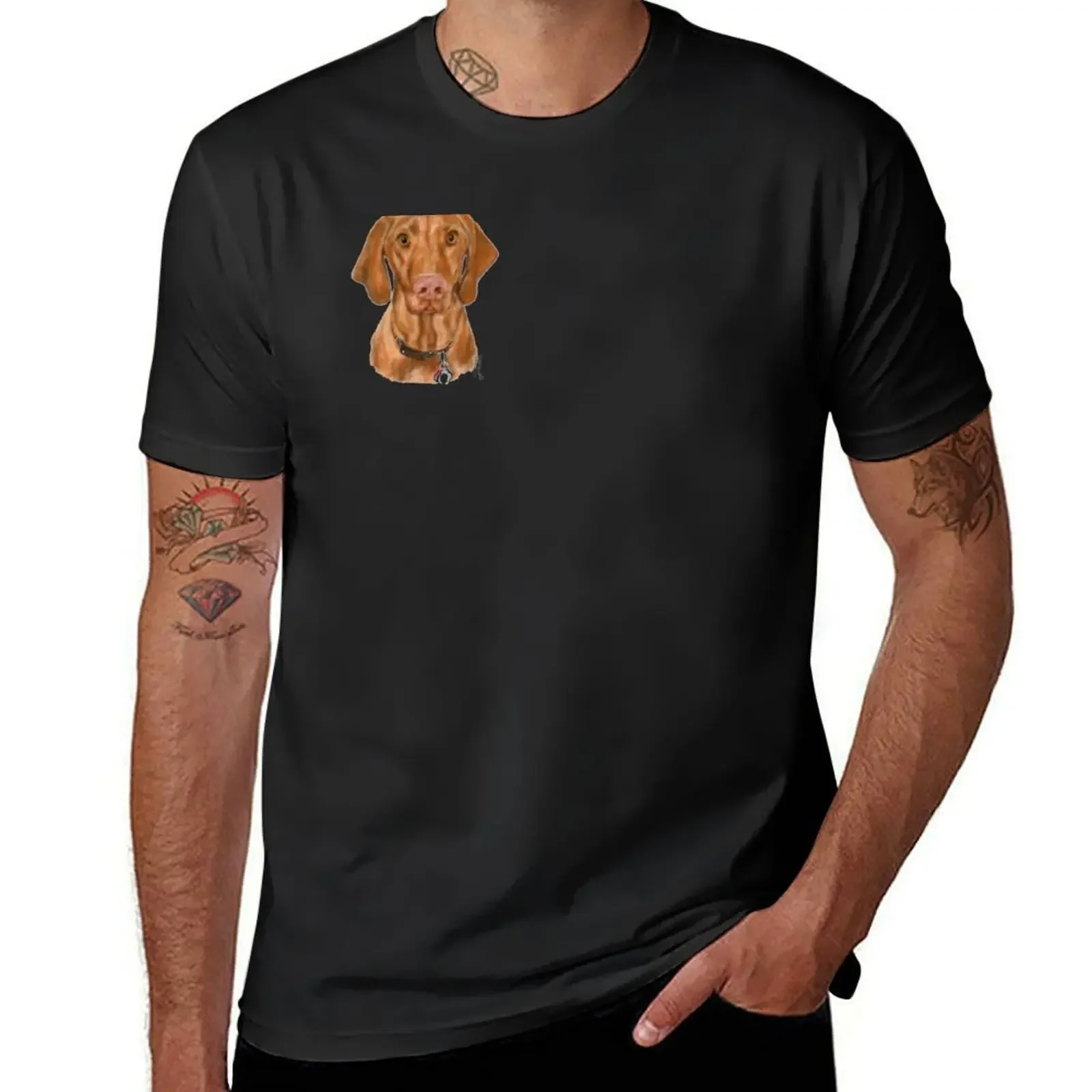 Young Vizsla Puppy Dog from sketch to portrait T-Shirt cute tops essential t shirt quick-drying graphics funny t shirts for men