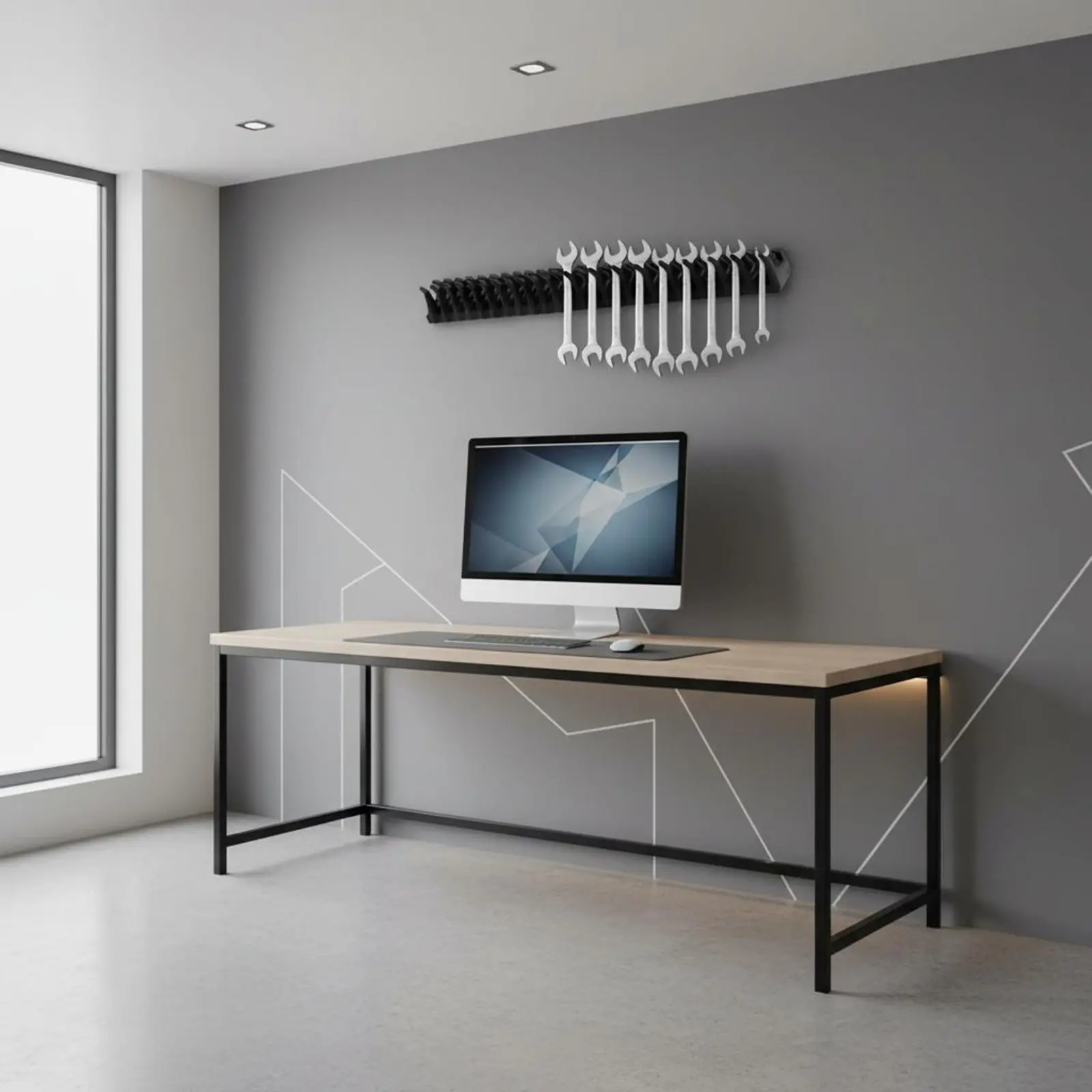 Wrench Storage Rail Includes Size Labels Connecting Wrench Storage Rack Connecting Tool Holder Sturdy Duty for Garage