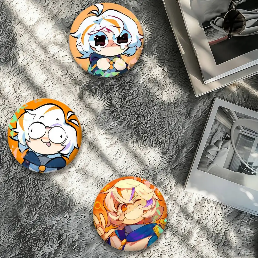 C-Chuy Cute M-Mine Laser Badge Pins Handmade Brooches for Backpack Gifts Bag Decor Fans Collect