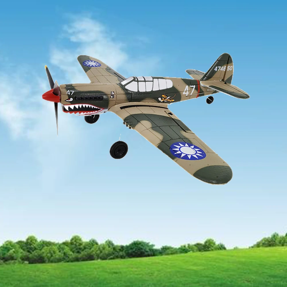 Aircraft P40 Fighter 400mm Wingspan 4CH 6-Axis Gyro One Key U-Turn Aerobatic RTF RC Airplane Outdoor Toy