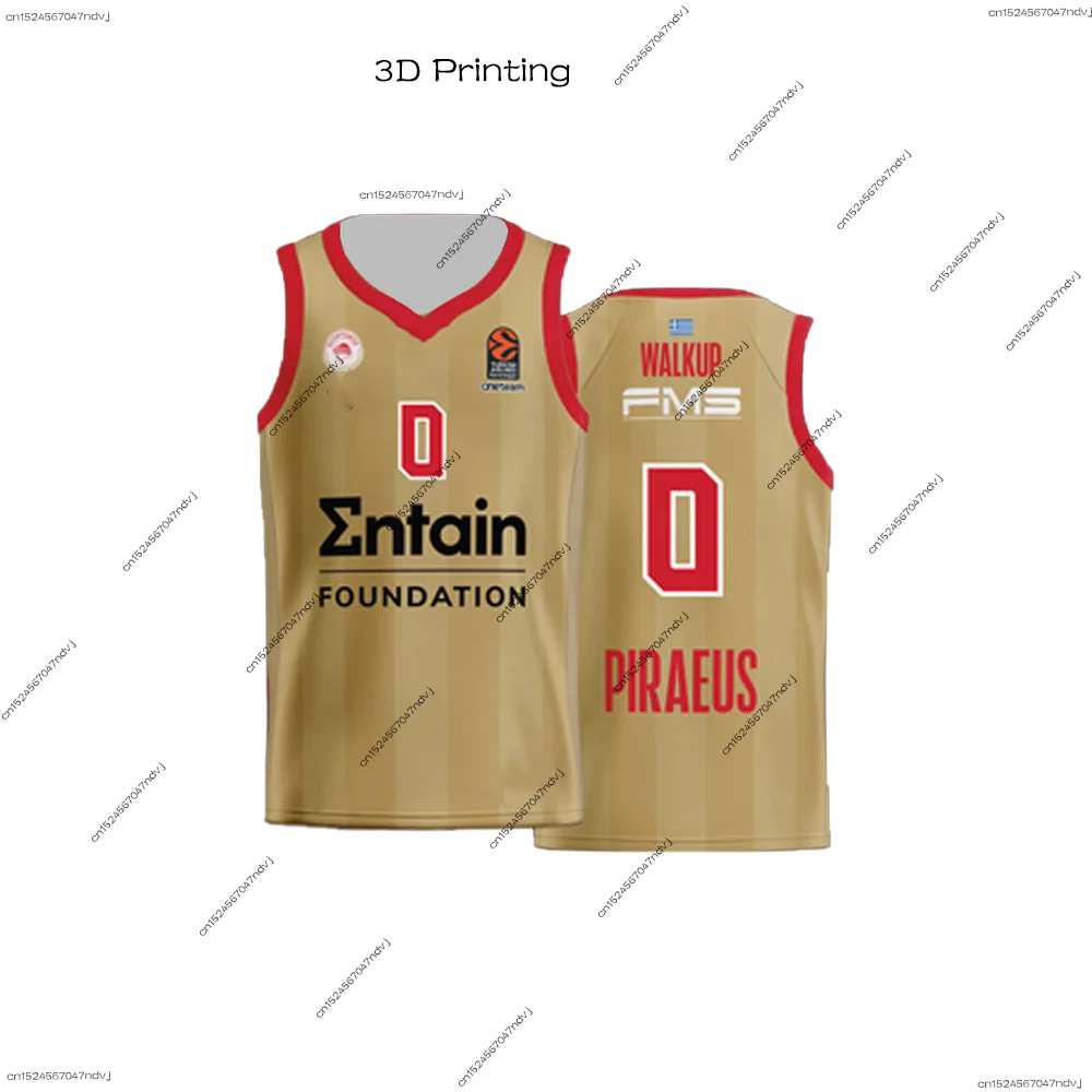 24/25 New Olympiacos Athens Basketball Jersey Greece Basketball Jersey Vest Men/Boy Basketball Sports Jersey Vest T-Shirt