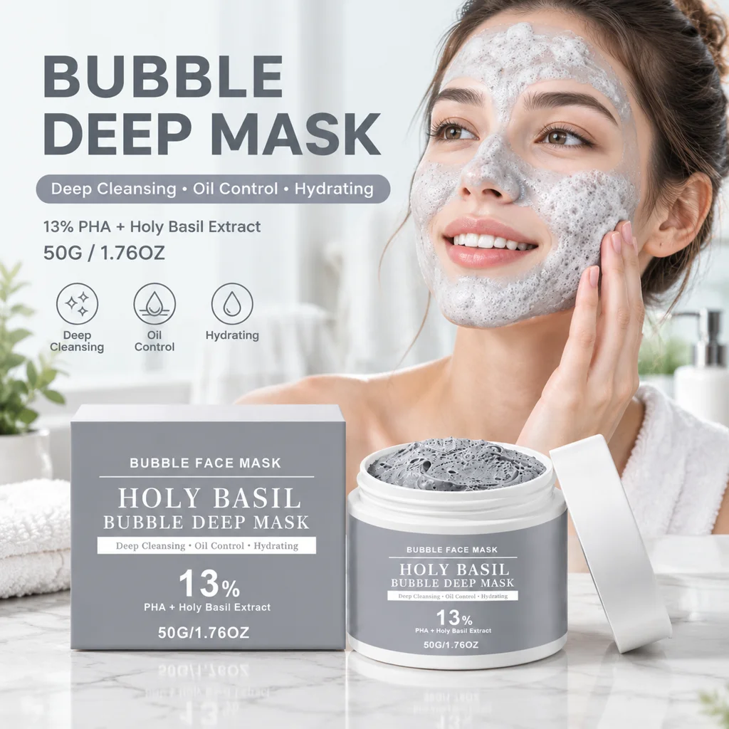 Bubble Clay Face Mask Deep Cleansing Facial Cleanser Activated Charcoal Oil Control For Combination Oily Skin Gentle Exfoliating