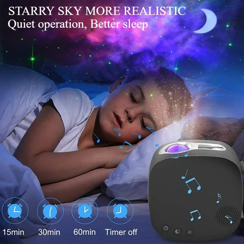 Star Galaxy Starry Sky Projector Rotating Water Waving Night Light Led Colorful Nebula Cloud Lamp for Room Decor Nightlights