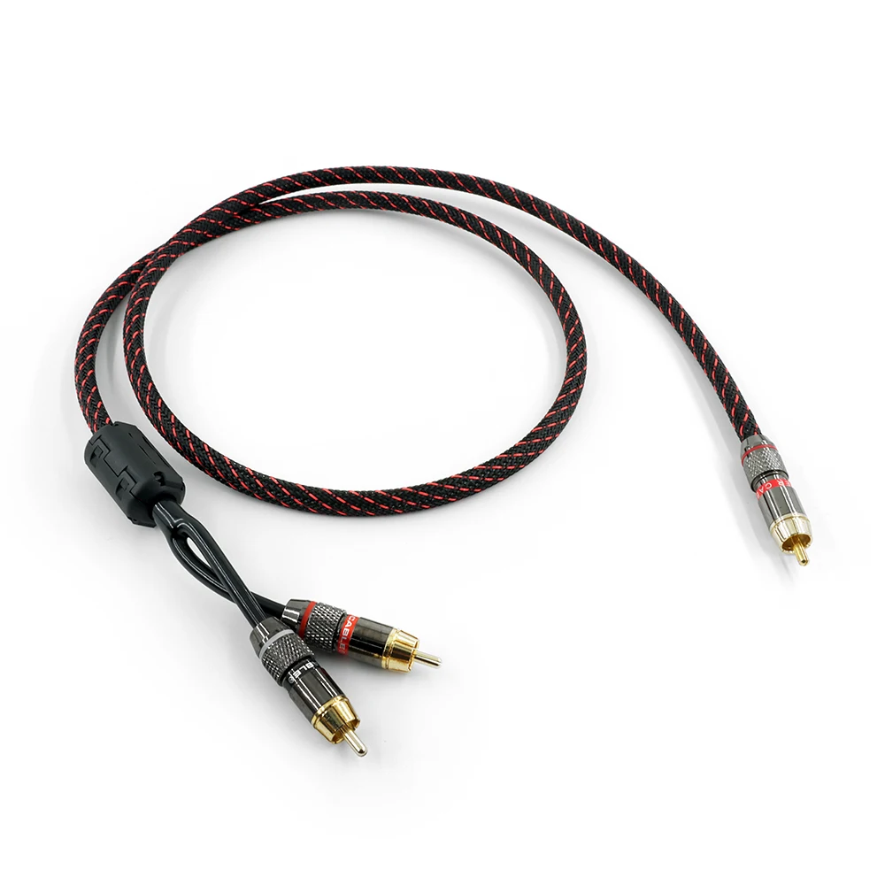 1pcs HIFI RCA  CANARE L-4E6S Y Adapter Audio Cable Subwoofer Cable 1 RCA to 2 RCA audio cable / 0.5M- 5M NO1023