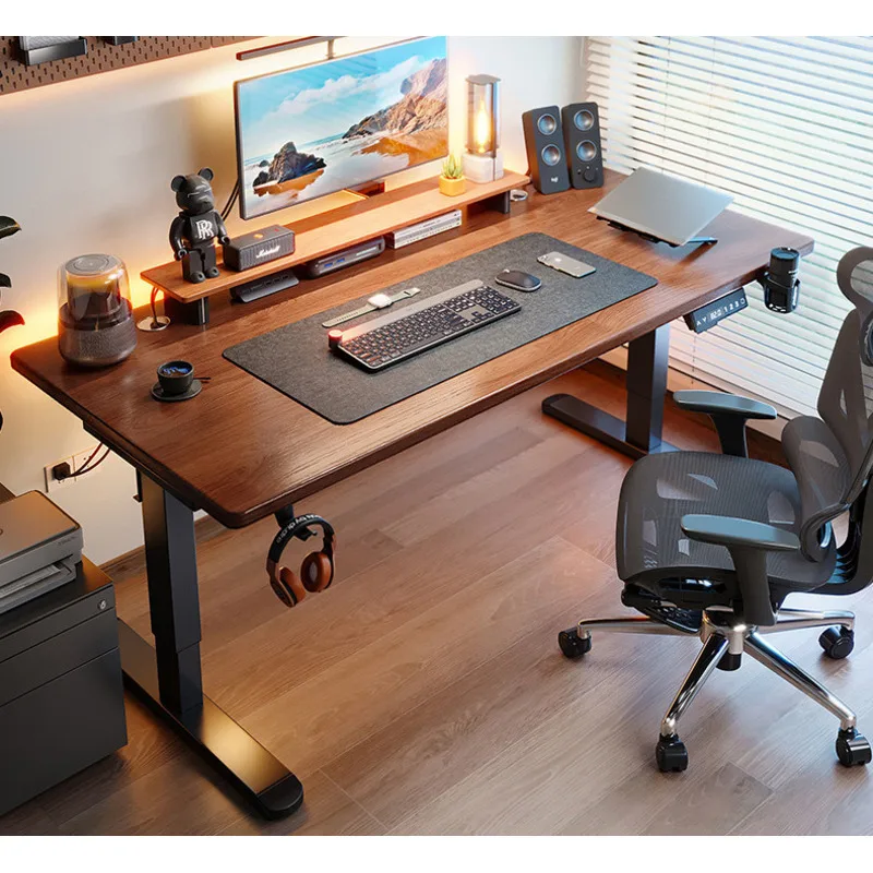 

New Solid Wood Electric Height Smart Computer Chair Home Study Gaming Office Furniture Adjustable Work Desk Laptop Table Muebles