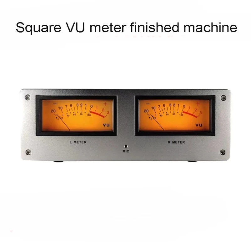 MIC-73 Voice Controlled Square VU Meter Head Level Meter Finished Machine Aluminum Alloy Panel LED Warm Backlight Wiring Free