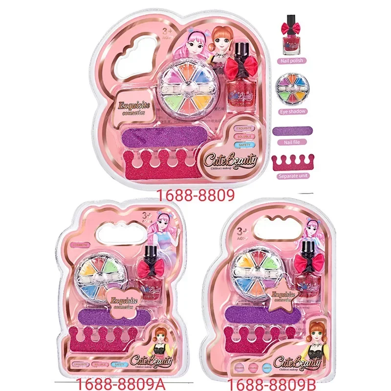 Kit per il trucco dei bambini Lipgloss Eyeshadow lima per smalto per unghie trucco Non tossico principessa ragazza cosmetici regalo di natale lavabile per bambini