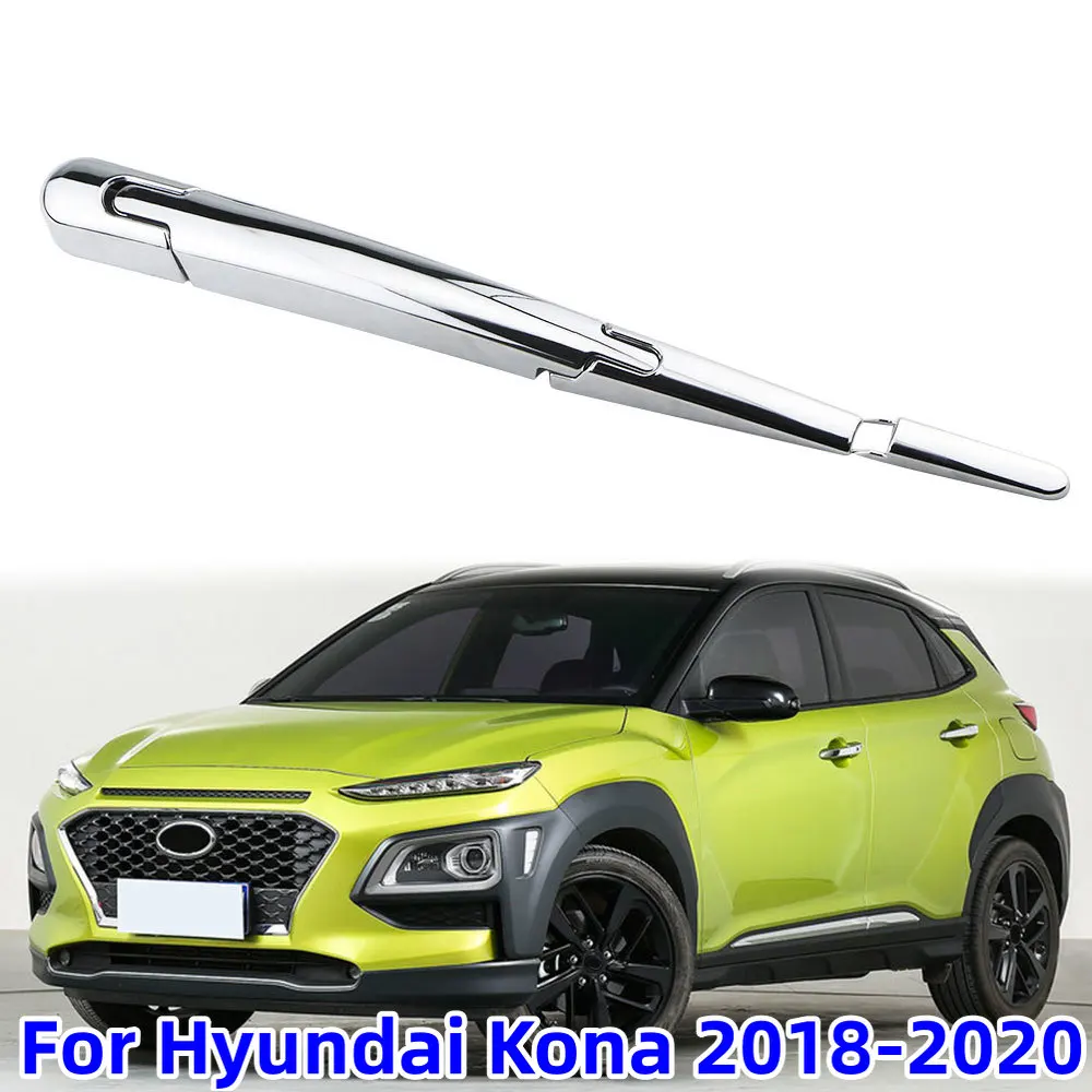 4Pcs/Set ABS Chrome Rear Window Water Wiper Protection Cover for Hyundai Kona 2017 - 2021 Windshield Wash Wiper Trim