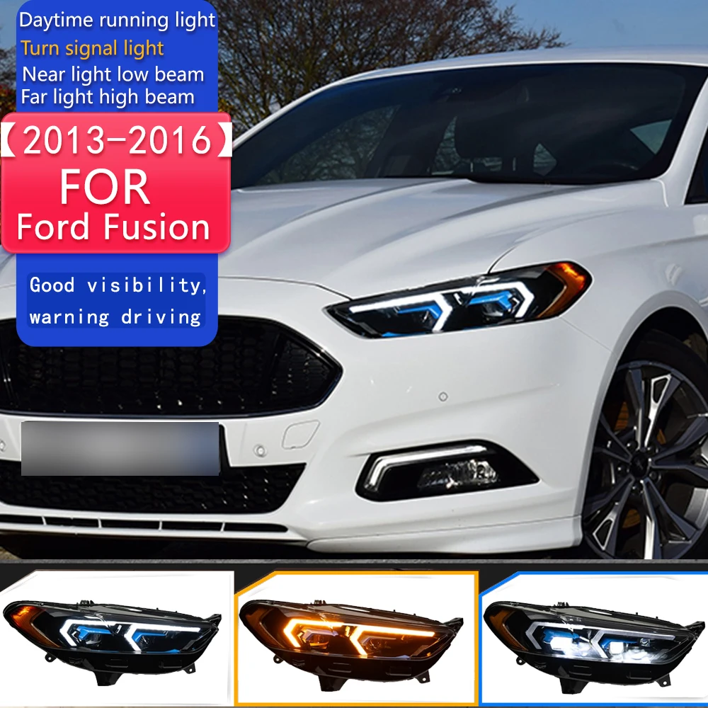 

Фара для Ford Fusion 2013-2016 Mondeo Car 12 В светодиодные DRL Hella 5 ксеноновые линзы Hid H7 Mondeo AKD автомобильные аксессуары