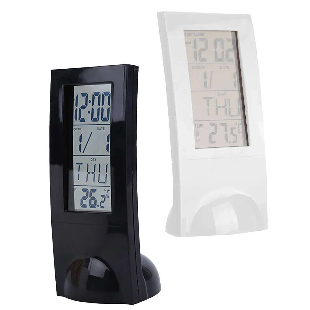 

Temperature Detection Alarm Clock Digital Electric Desk Calendar Clocks Double Led Thermometer Small Travel Lightweight