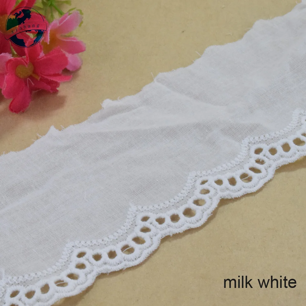 7cm di larghezza 100% cotone ricamo pizzo bianco strumenti per cucire Ribbon Trim tessuto fornitore di artigianato fai da te accessori per abiti da