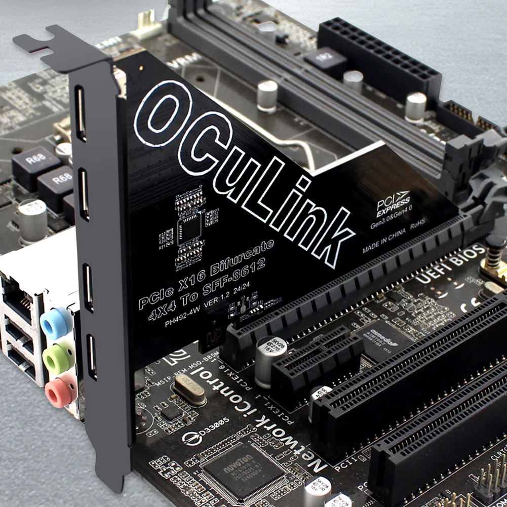 PCIe X16/PCIe To SFF 8611&8612 Adapter Card Expansion Card PCIe 4.0X4/X1 to Oculink Adapter Card PCIE External Oculink Adapter