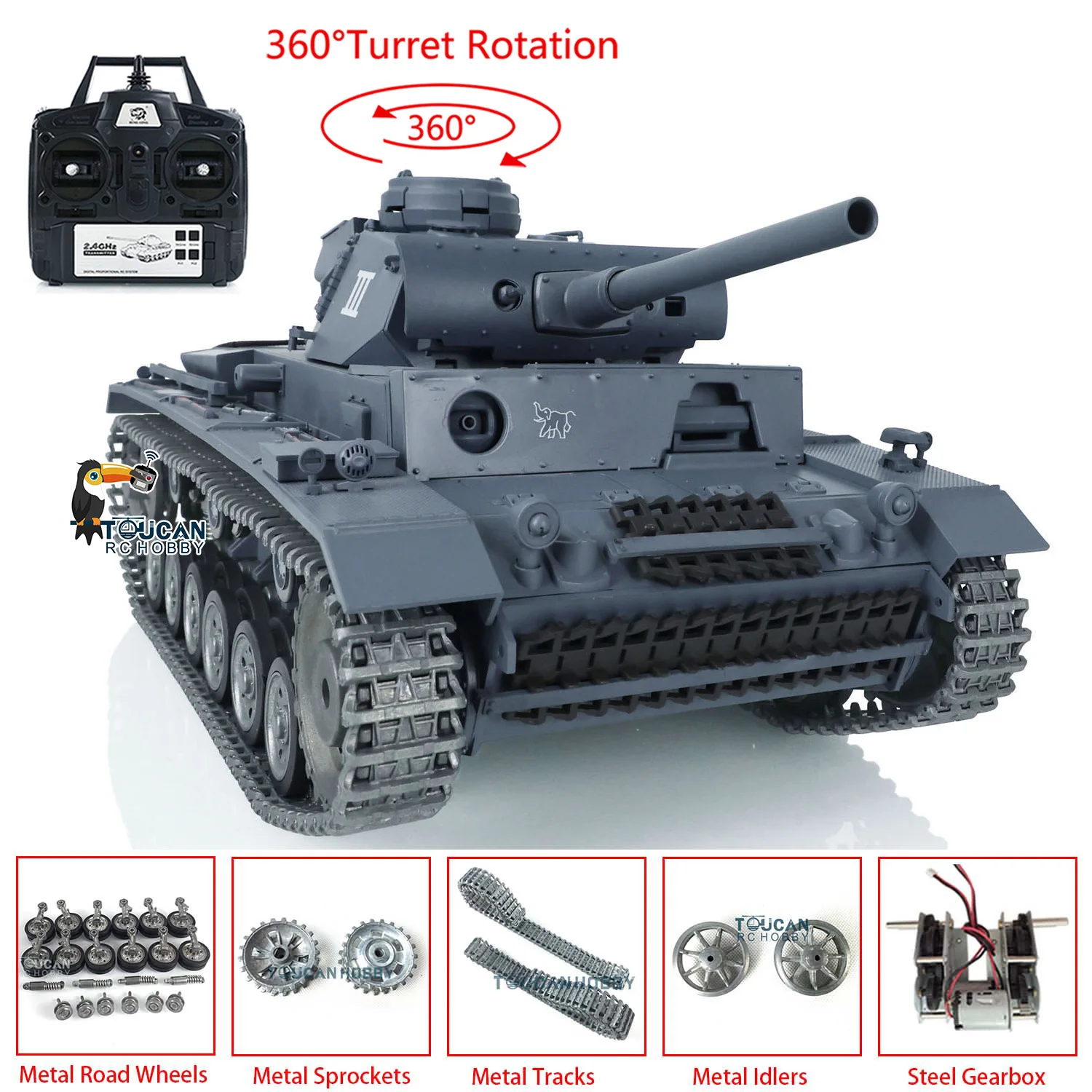 

1/16 HENG LONG 3848 7,0 индивидуальный танк Panzer III L RTR RC для мальчиков, металлические гусеницы, колеса, управляемые танковые игрушки TH17345-SMT4