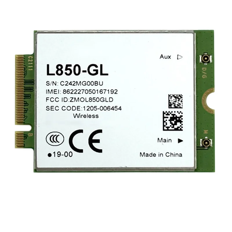 ABJF-Fibocom 4G 모듈 범용 버전 L850-GL WWAN 카드 M. 2 Wifi 2.4G 5G 지원 Lenovo용 아님