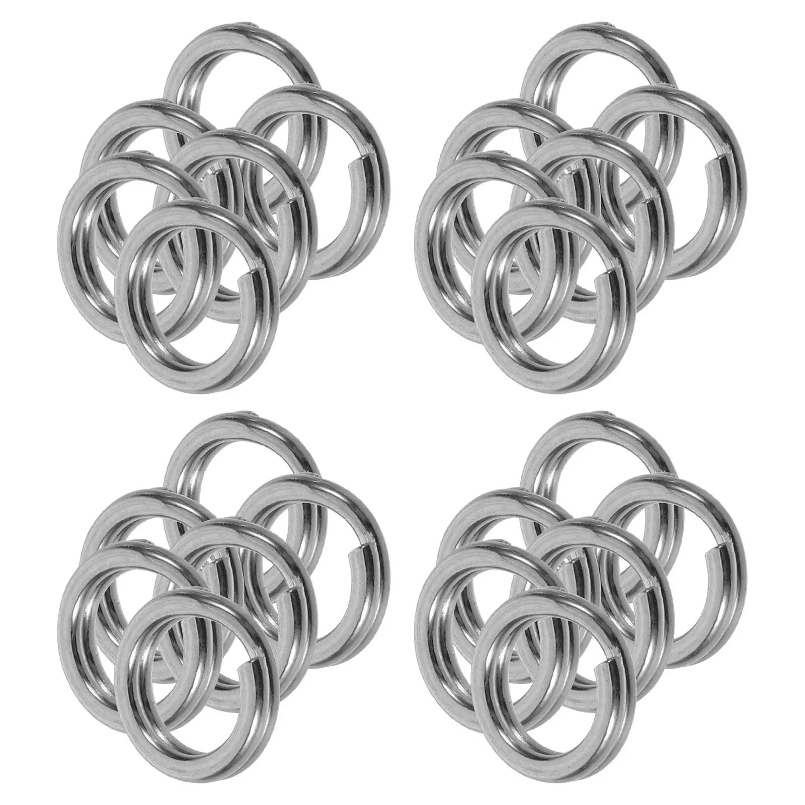 40Pcs Stainless Steel Jump Rings Open Split Connectors for Keychain Making Jewelry Repair Bracelet Necklace DIY Craft