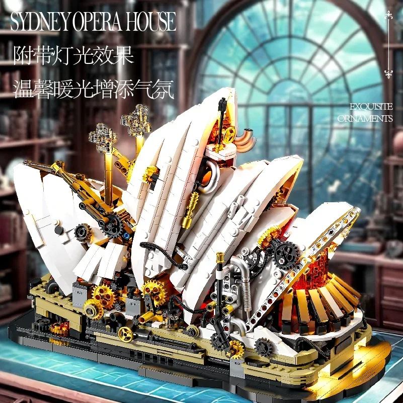 1940PCS Creative Mechanical Sydney Opera House Building Blocks Model MOC Modular Construction Building Bricks Toys Kids Gifts
