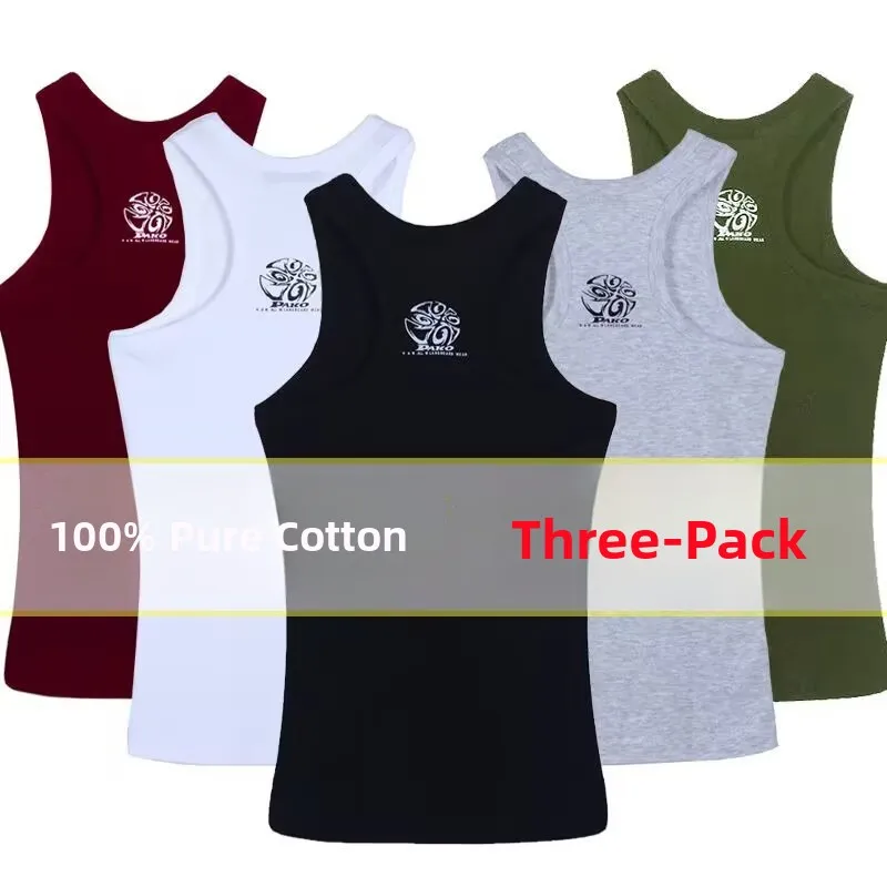 

Men's Summer Printed Sweat Vest Pure Cotton Slim Fit Young Bodybuilding Pole Vault Sports Tight Breathable Elastic Work Base