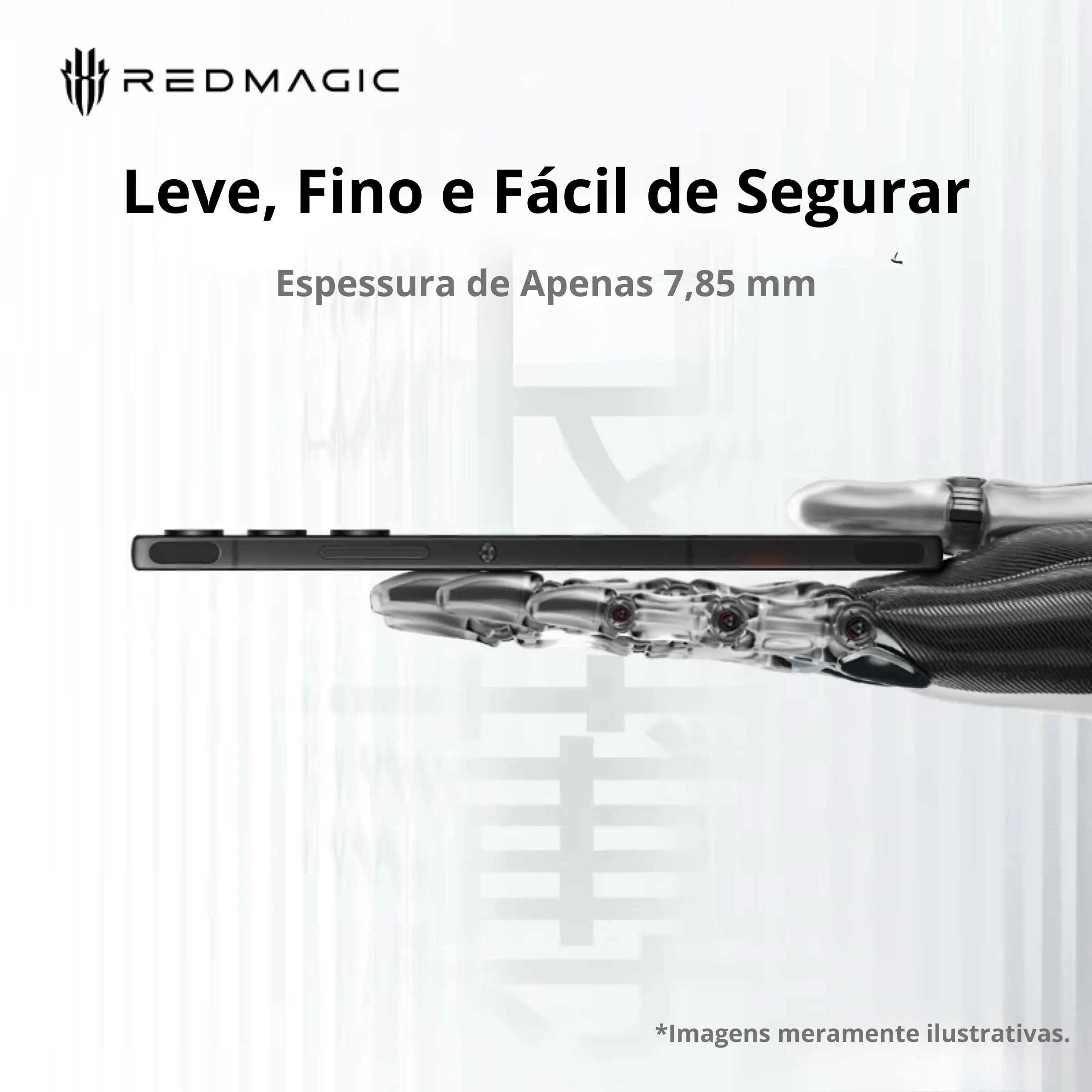 REDMAGIC 10 Air Mobile Phone Gamer 12/16GB + 256/512GB رفيع 7,85 مم 6000 مللي أمبير سريع 80 وات Snapdragon 8 Gen 3 أسود/أبيض/برتقالي