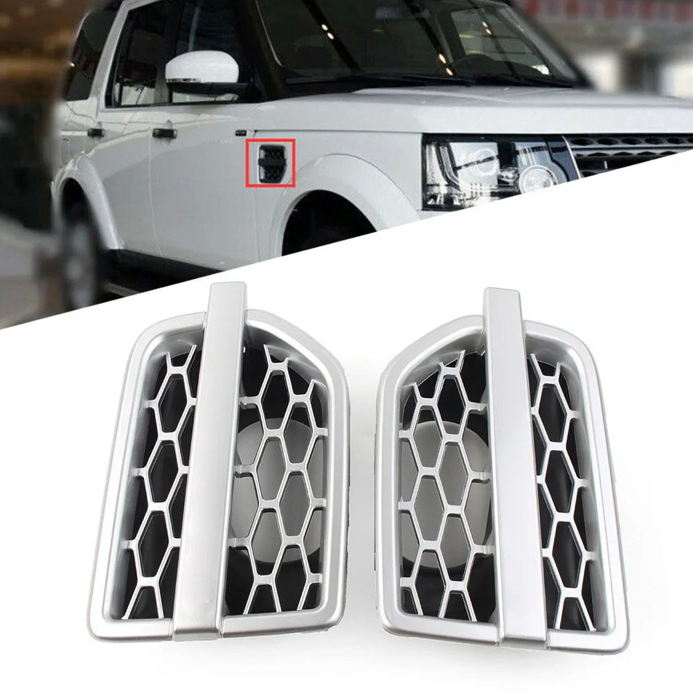 Silver ABS Car Front Grille Air Intake Fender Vent Grill For Land Rover Discovery LR4 2010 2011 2012 2013 2014 2015 2016