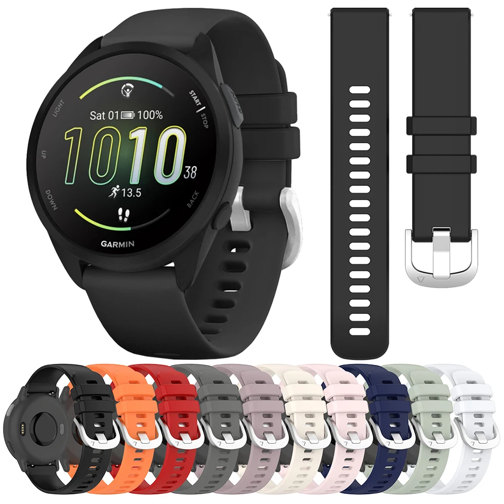 20mm 22mm opaska szybkiego uwalniania dla Garmin Forerunner 165 muzyka 265 255 245 645 55/Vivoactive 5 4/Venu 3 zamiennik silikonowy pasek