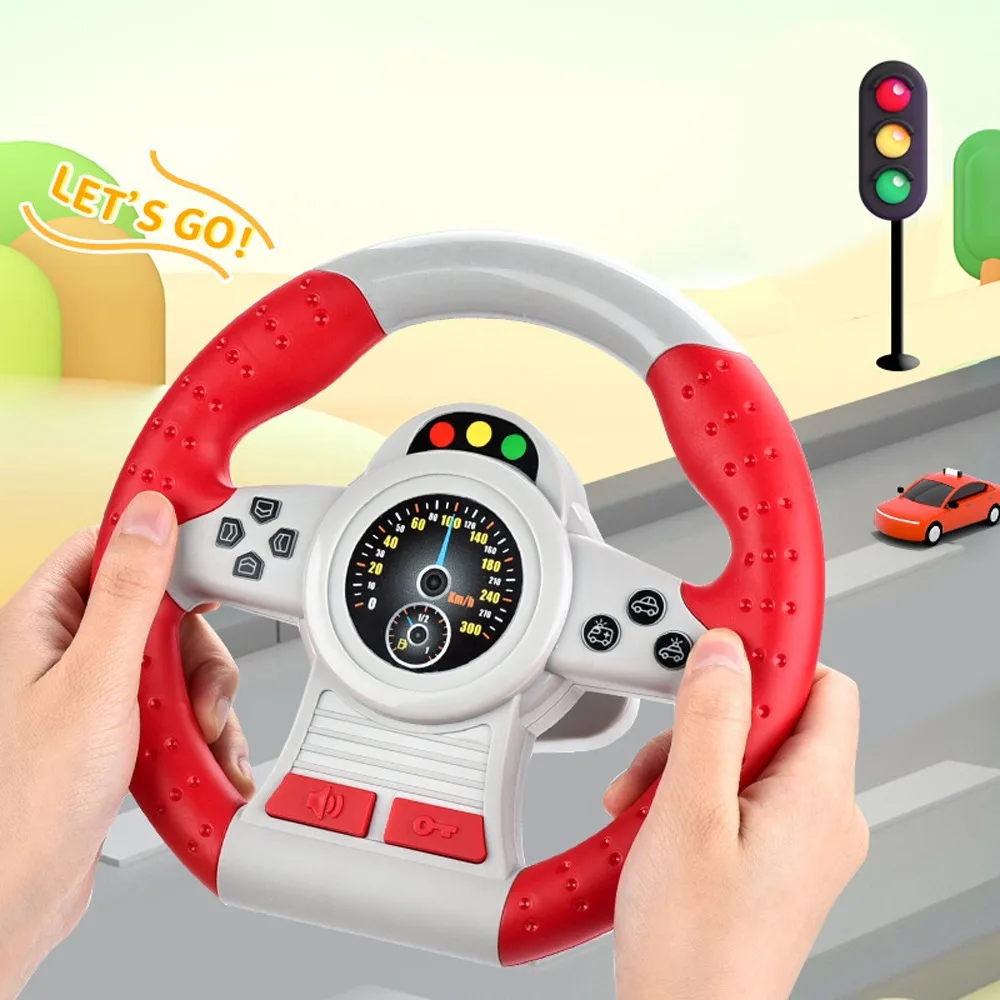 

360 ° Rotation Copilot Steering Wheel Montessori Multi Functional Simulation Steering Wheel Toys Early Education Interactive