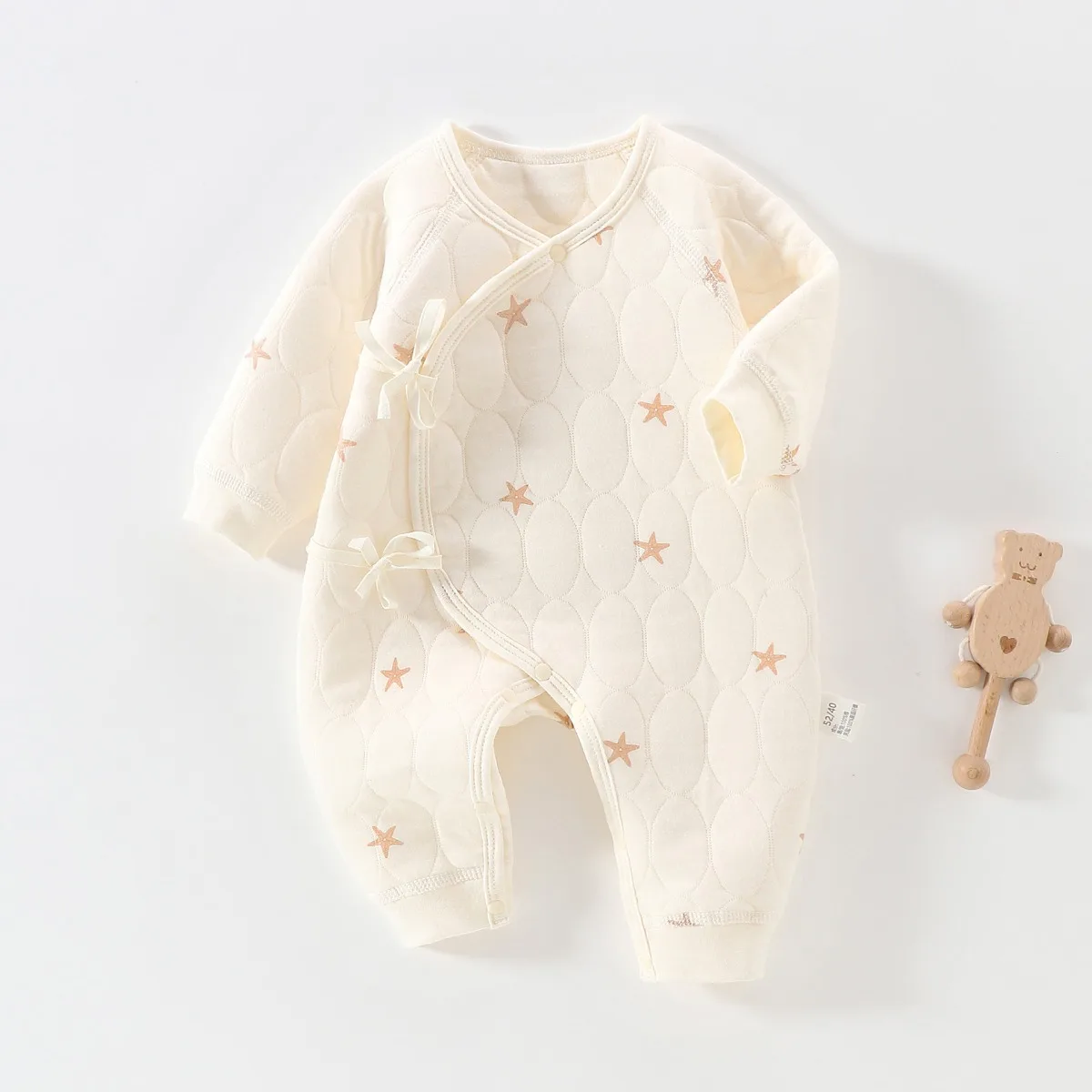 بدلة قطعة واحدة على شكل فراشة دافئة لحديثي الولادة لربيع وخريف ملابس خارجية يومية للأطفال الرضع من عمر 0 إلى 6 أشهر وزرة من القطن الخالص