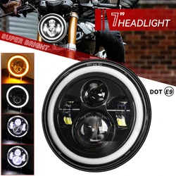 7Inch Motorcycle LED Headlight Black for Kawasaki Vulcan VN 500 750 800 900 1600 1700 1500 for 93-08 Ducati Monster 1000 600