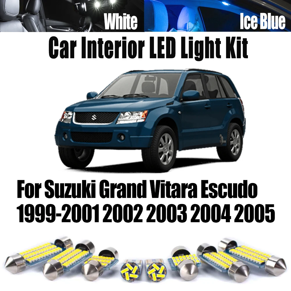

12Pcs Canbus Car LED Interior Map Reading Door Light Bulbs Kit For Suzuki Grand Vitara Escudo 1999 2000 2001 2002 2003 2004 2005