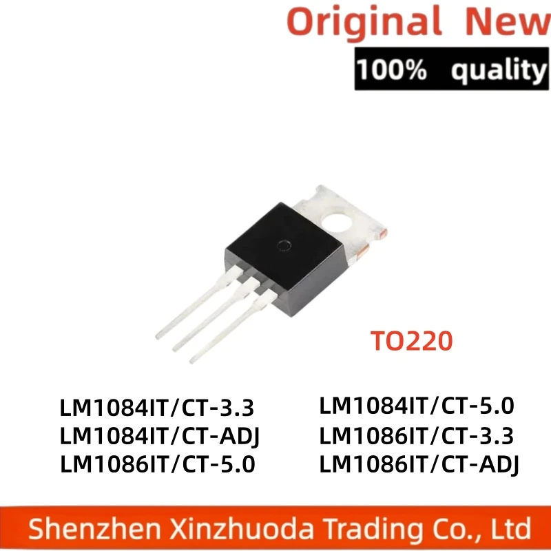 5 Pieces LM1084/1086IT/CT 3.3 5.0 5V ADJ LM1084 Inline TO-220 Linear Regulator