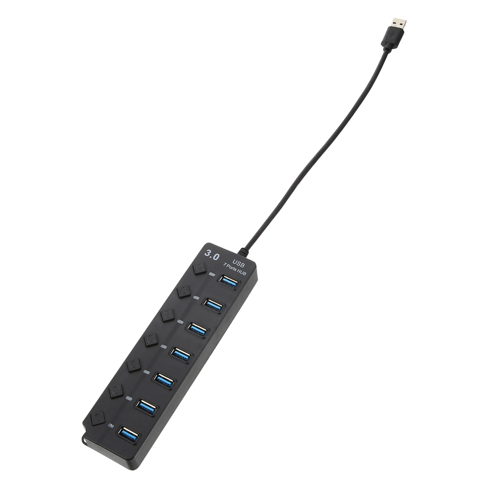 

USB3.0 Hub with Long Cable Data Laptop Desktop Computer Ports Plastic Expansion