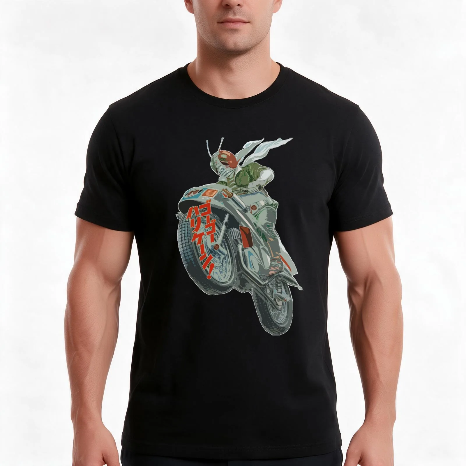 KAMEN RIDER V3 MOTORCYCLE #2 T-Shirt, Summer Casual Cotton Tee, Oversized Streetwear Tops, Vintage Graphic Print, 100% Cotton