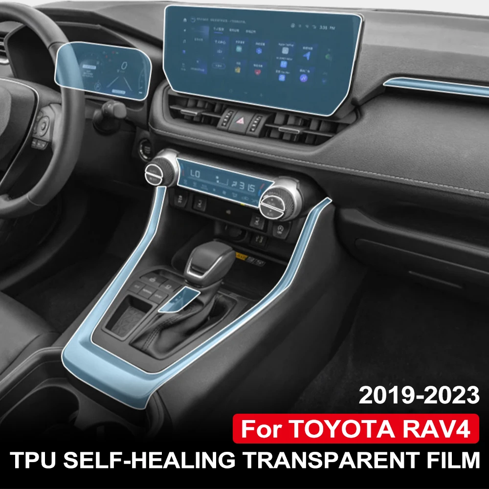 Car Interior Center Console Transparent Pre Cut TPU Protective Film for Toyota RAV4 2019-2023 PPF Anti-scratch Repair Film Refit