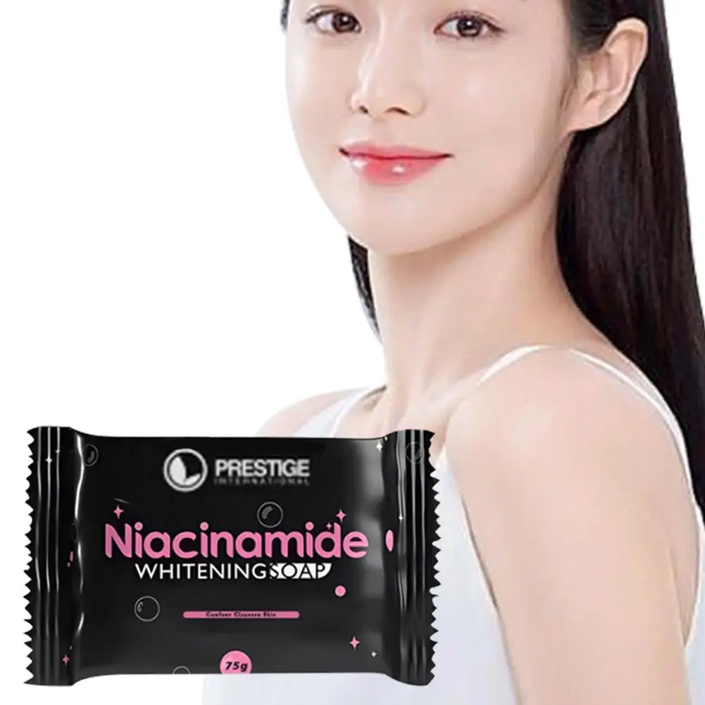 75g Niacinamide Brightening Soap ทําความสะอาดรูขุมขนไวท์เทนนิ่ง Exfoliating Rejuvenating Handmade Soap Moisturizing O4S6